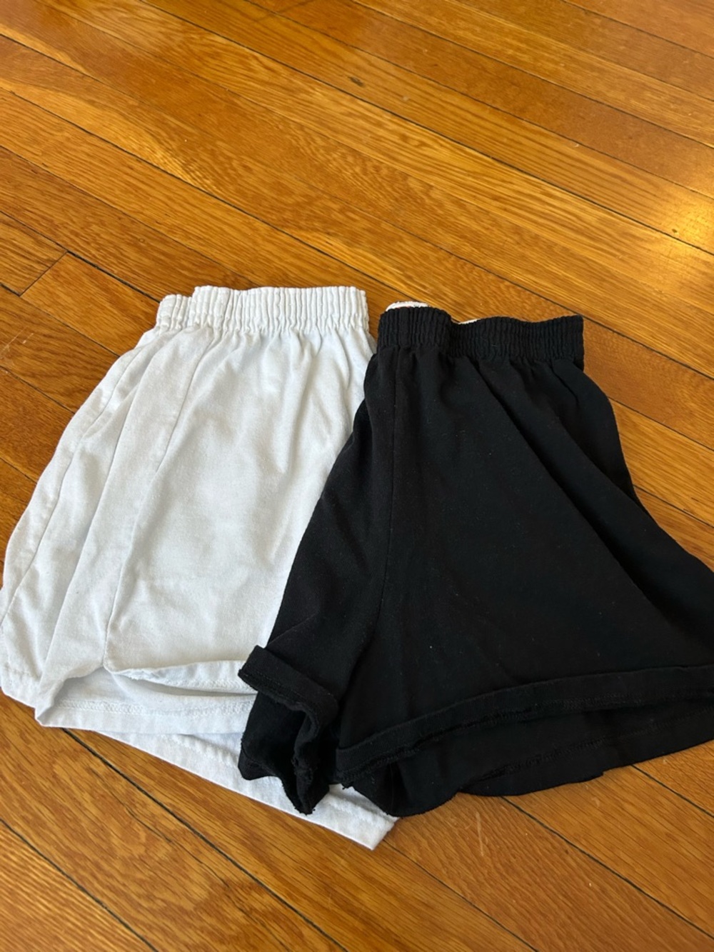 Soffe shorts- black & white- size large women’s